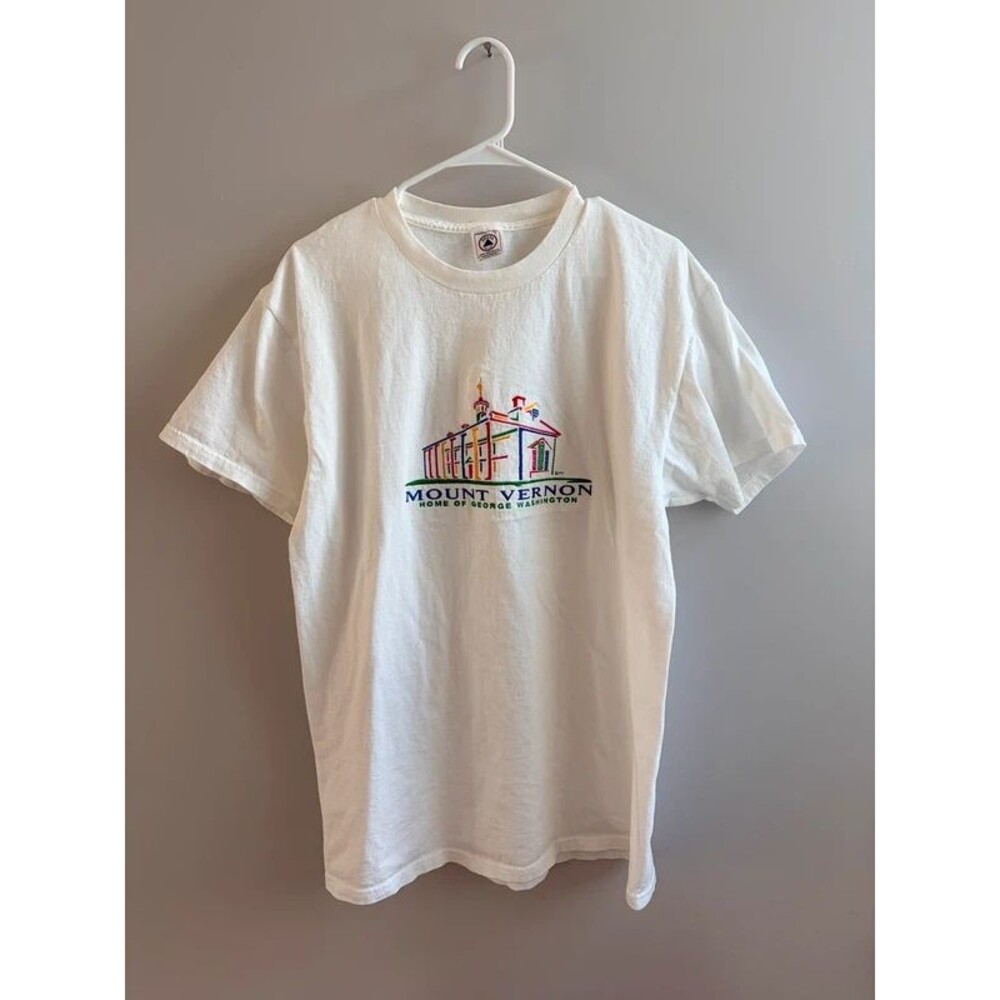 Vintage 90s Mount Vernon George Washington Graphic T-Shirt White Y2K, streetwear